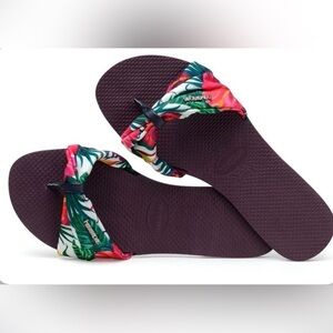 Havaianas Women's Sandals - Purple with Pink Floral